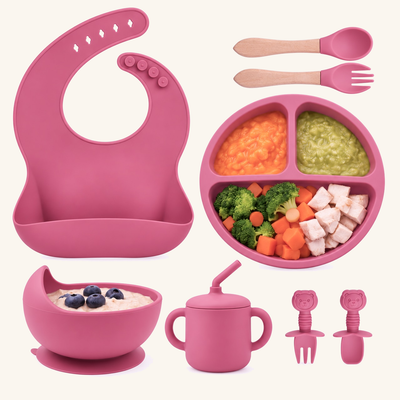 Set Diversificare Bebeluși 8 Piese - Roz