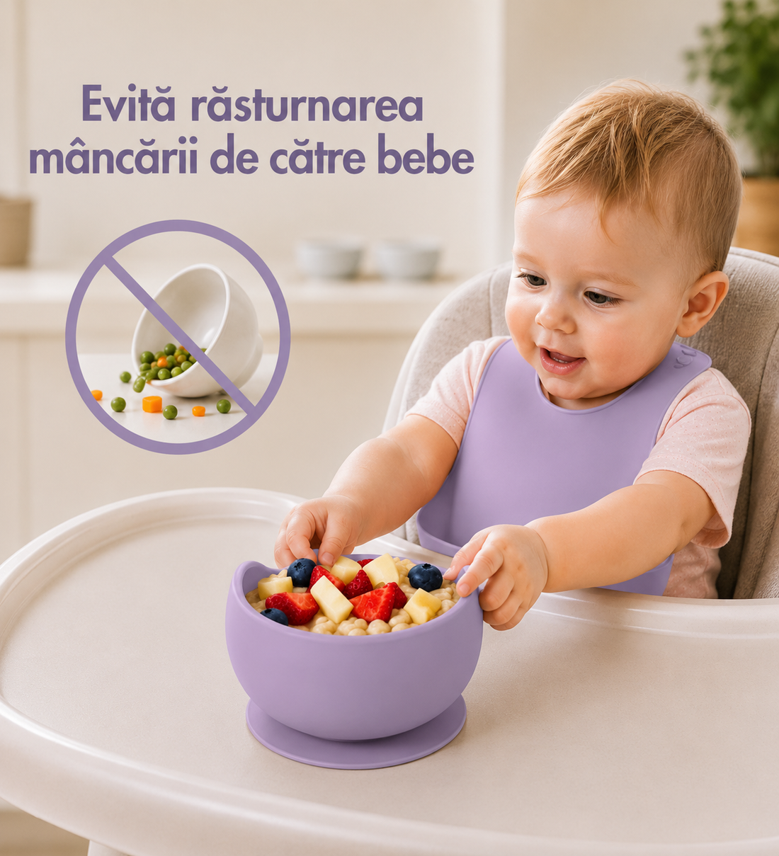 Set Diversificare Bebeluși 8 Piese - Mov