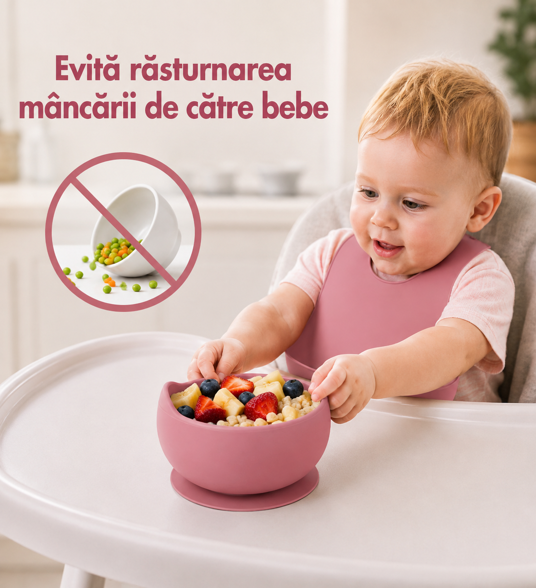 Set Diversificare Bebeluși 8 Piese - Roz închis