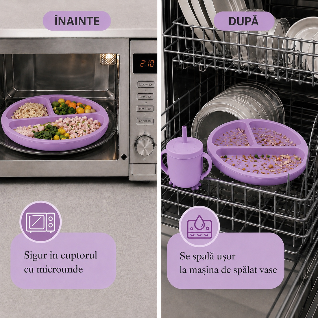 Set Diversificare Bebeluși 8 Piese - Mov