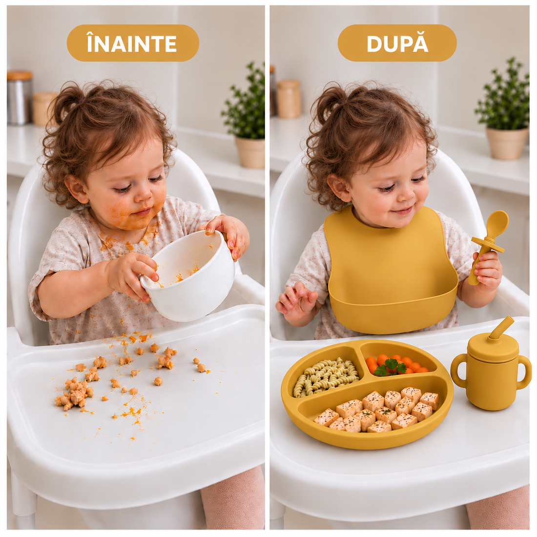 Set Diversificare Bebeluși 8 Piese - Galben