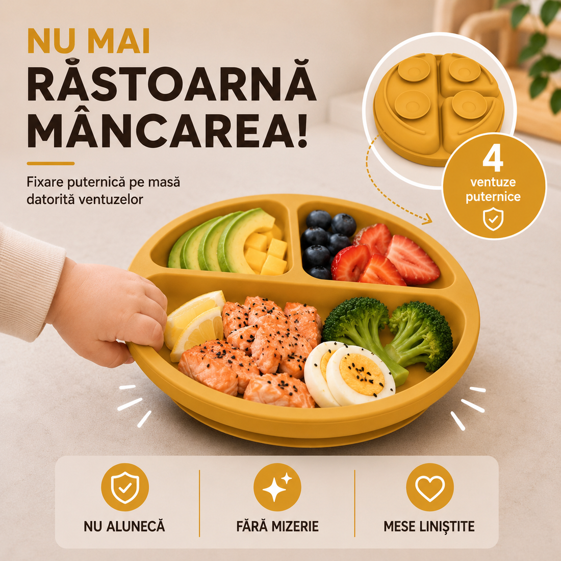 Set Diversificare Bebeluși 8 Piese - Galben