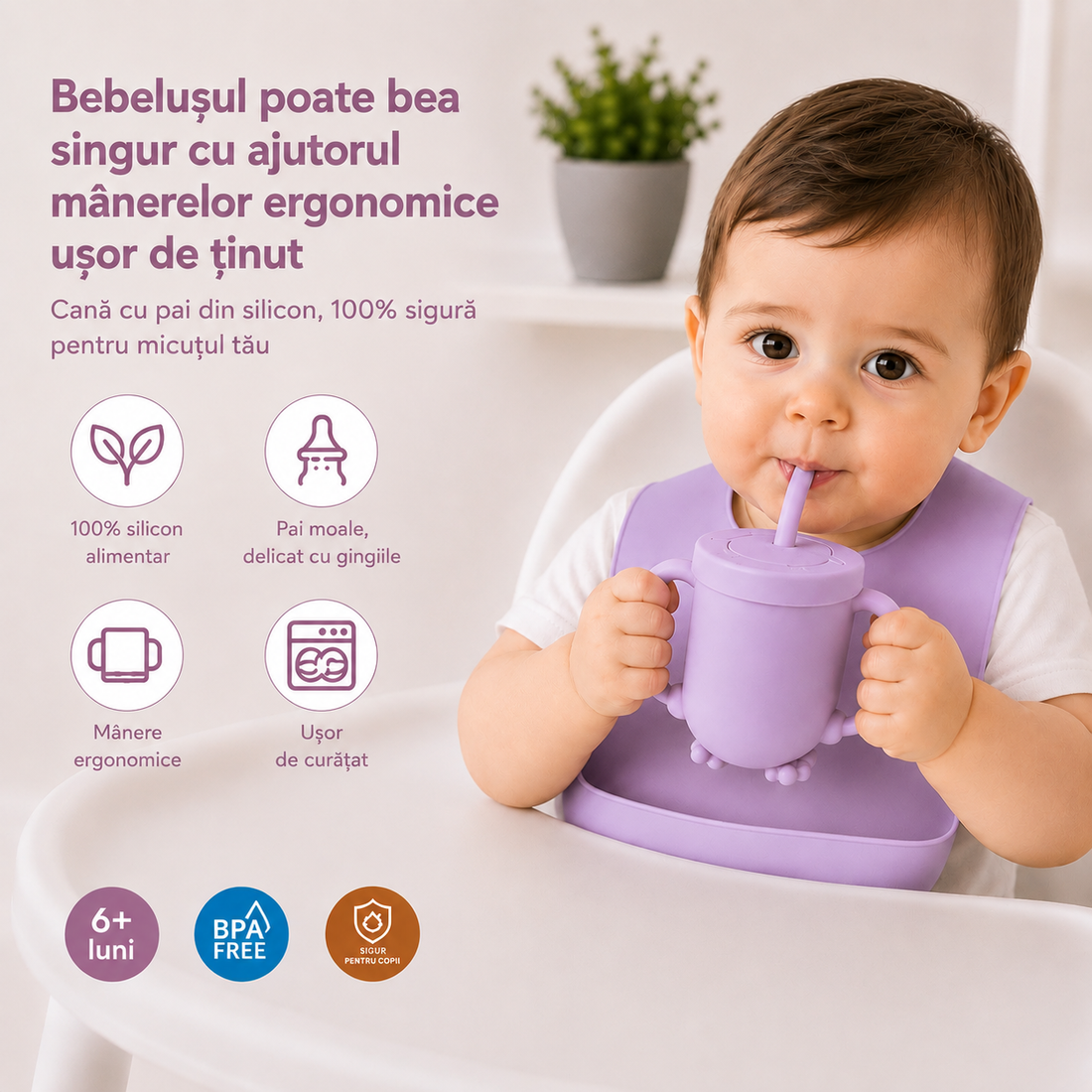 Set Diversificare Bebeluși 8 Piese - Mov