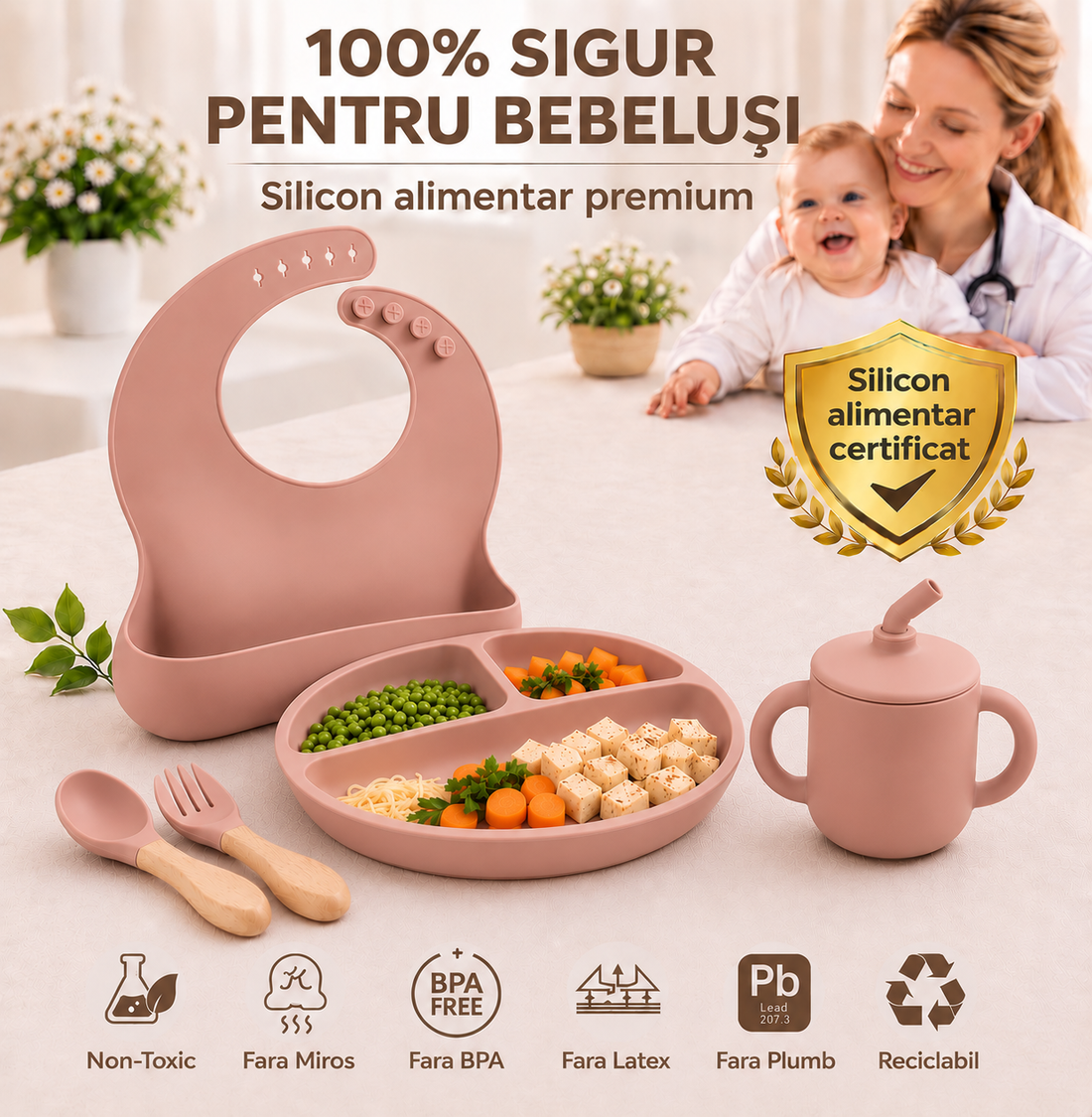 Set Diversificare Bebeluși 8 Piese - Caramel