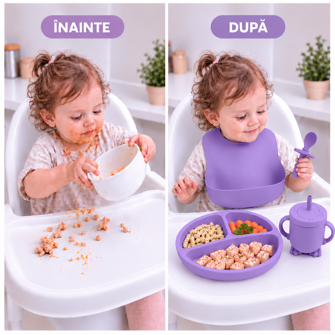 Set Diversificare Bebeluși 8 Piese - Mov