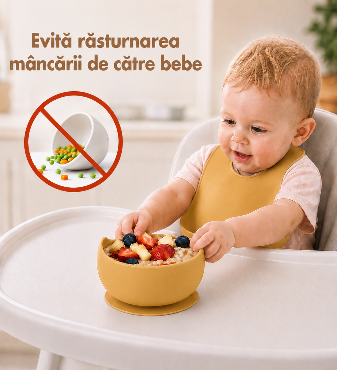 Set Diversificare Bebeluși 8 Piese - Galben