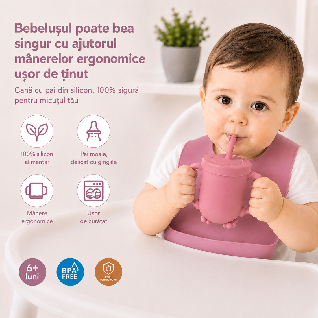 Set Diversificare Bebeluși 8 Piese - Roz închis