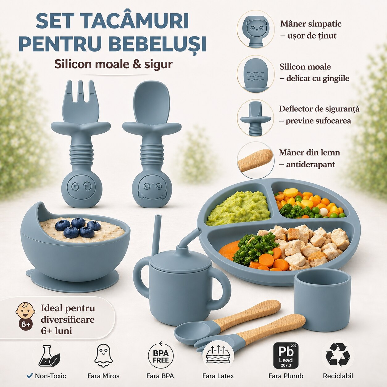 Set 10 piese Albastru petrol