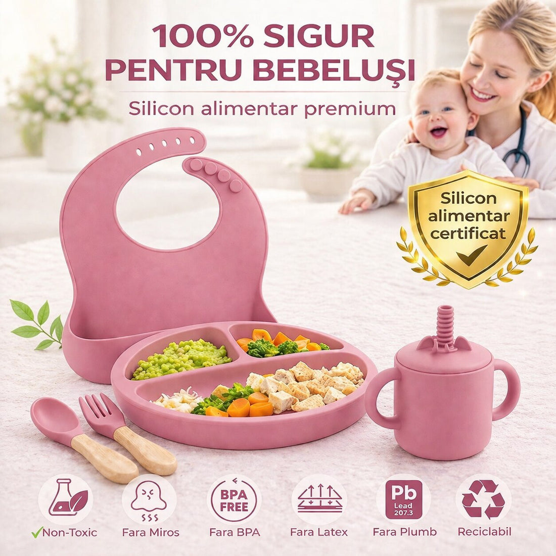 Set 8 piese Roz închis
