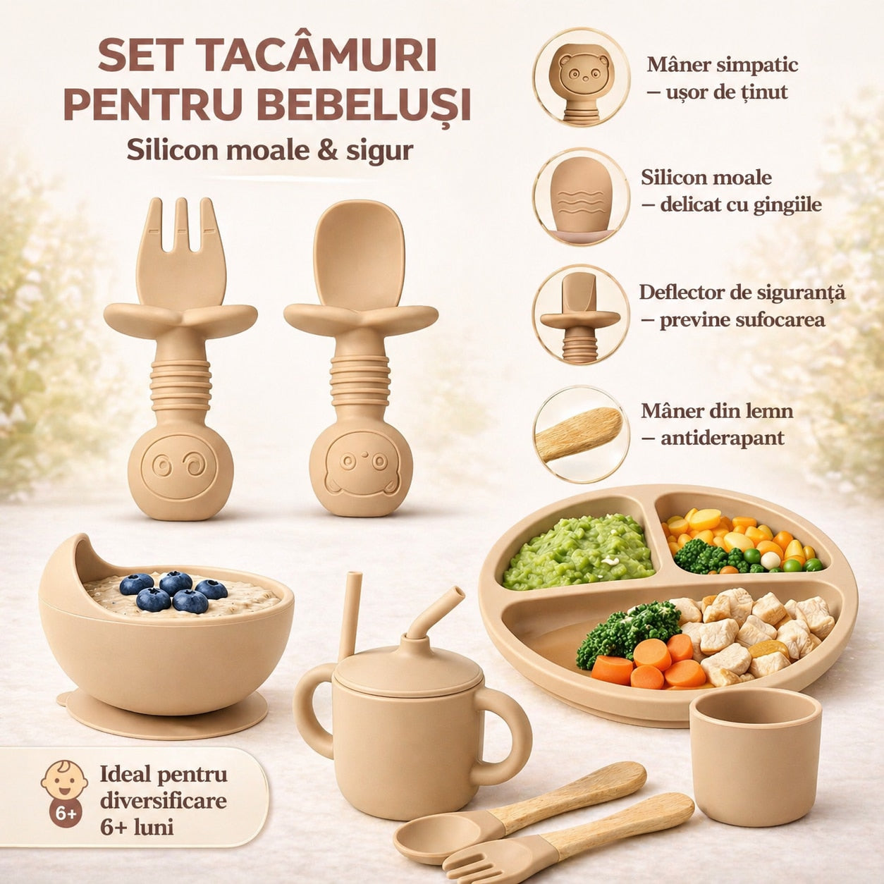 Set 10 piese Bej