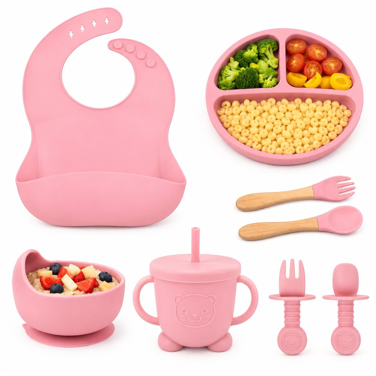 Set 8 piese Roz pudrat
