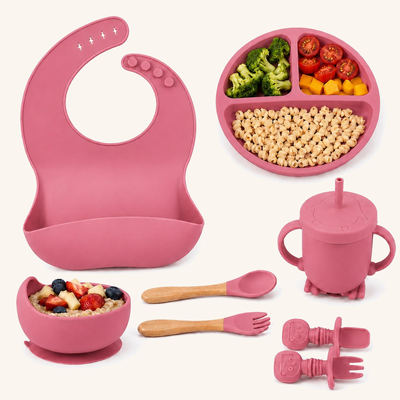 Set Diversificare Bebeluși 8 Piese - Roz închis